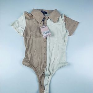PETITE CB BUTTON FRONT POLO
BODYSUIT
STONE